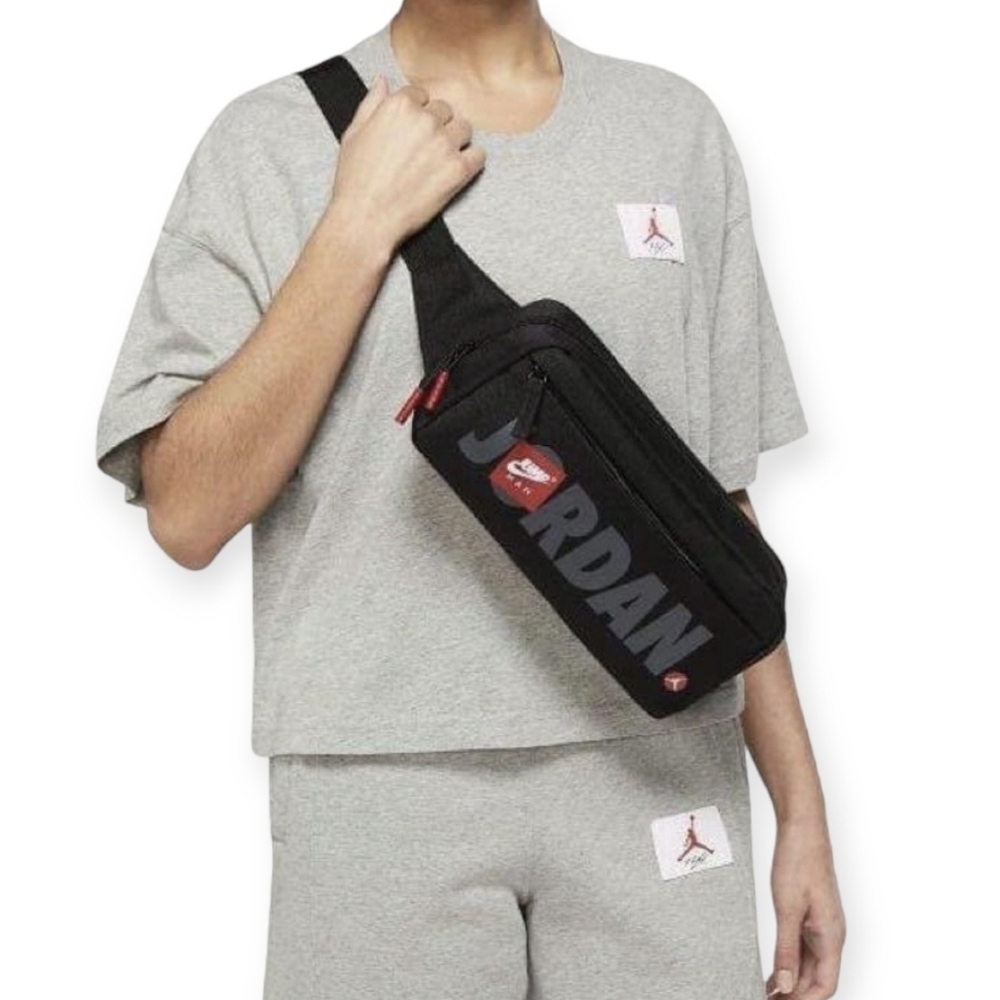 RARE Nike Jordan Waist Bag Fanny Pack Belt Festival Pack Pouch Crossbody Black - Picture 5 of 5